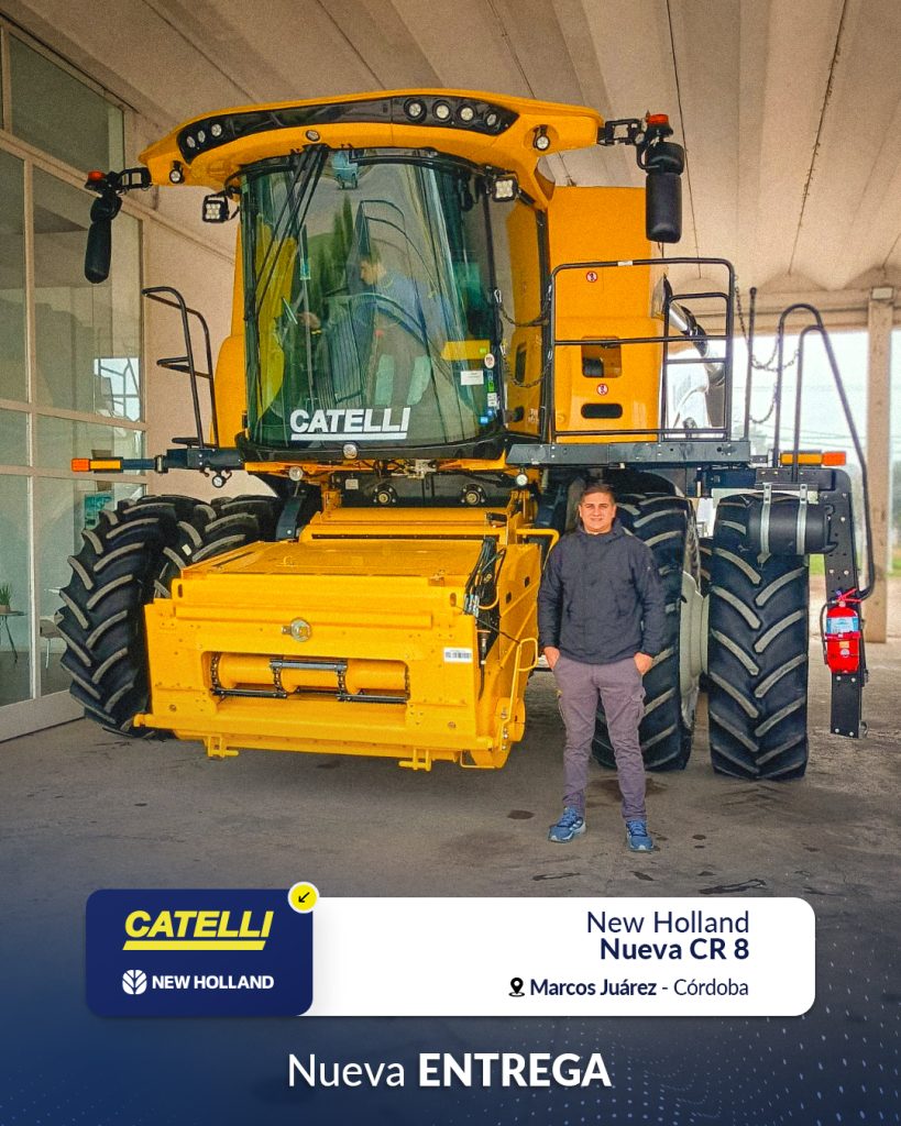 Entrega de cosechadora New Holland Nueva CR 8 de Catelli en la zona núcleo