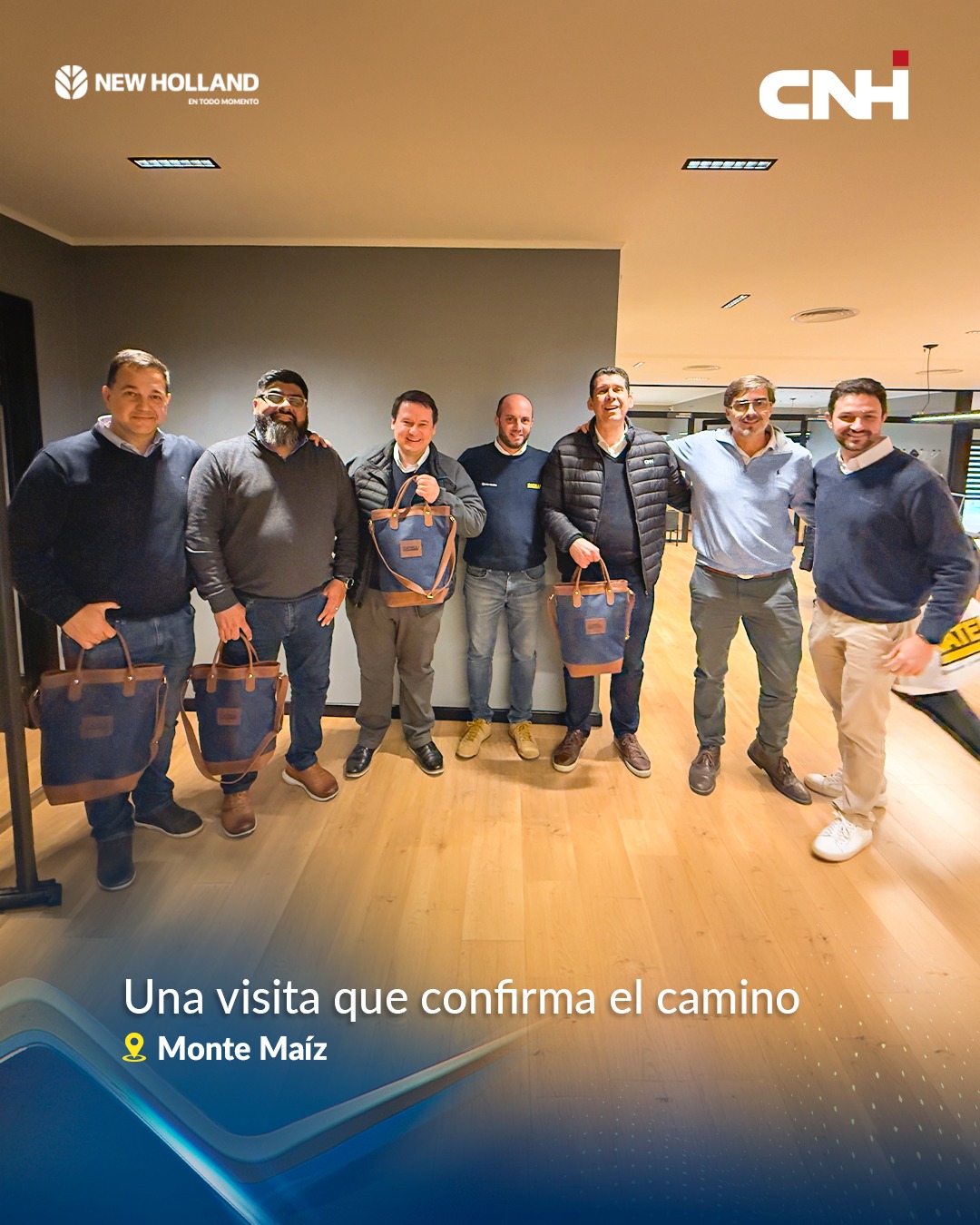 Directivos de CNH y New Holland de visita en Catelli, Monte Maíz